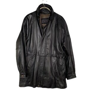 SOFT Leather Limited Jacket Men XL Black Coat Zip Out Winter Lining Thermolite